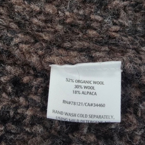 EILEEN FISHER 2x Brown Wool Blend Long Knee Length Cardigan Jacket Sweater EUC - Picture 3 of 5